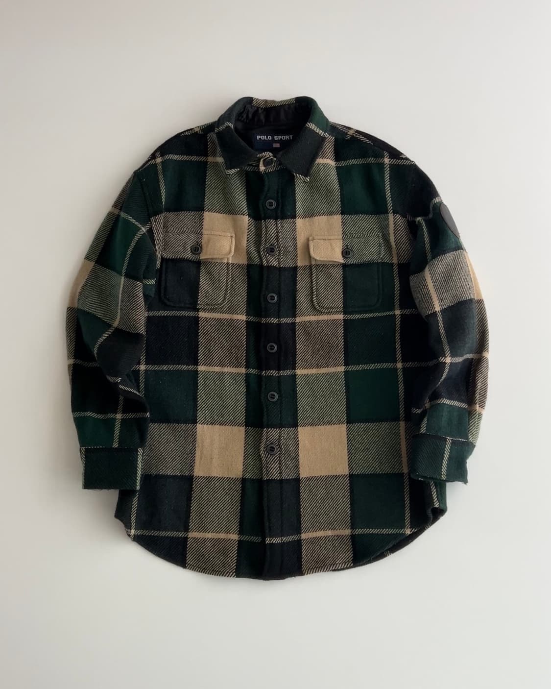 폴로스포츠 투포켓 체크 울 셔츠자켓 m 상품이미지1