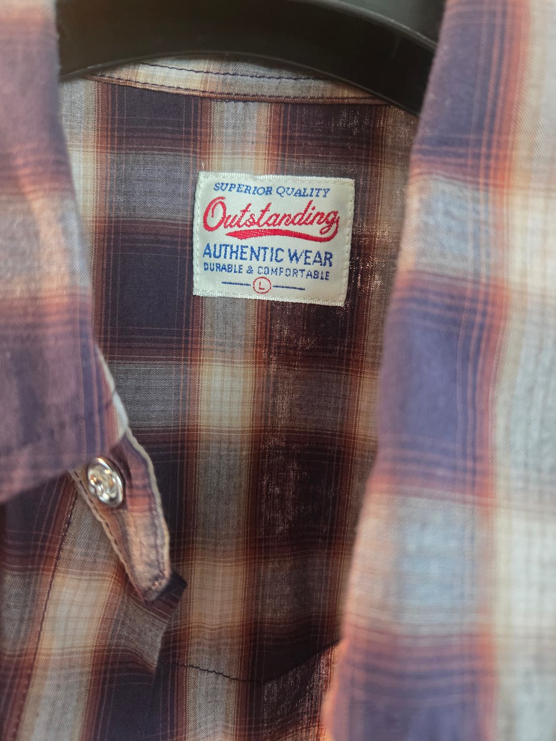 아웃스탠딩(OUTSTANDING) 웨스턴 체크 셔츠 L 상품이미지4