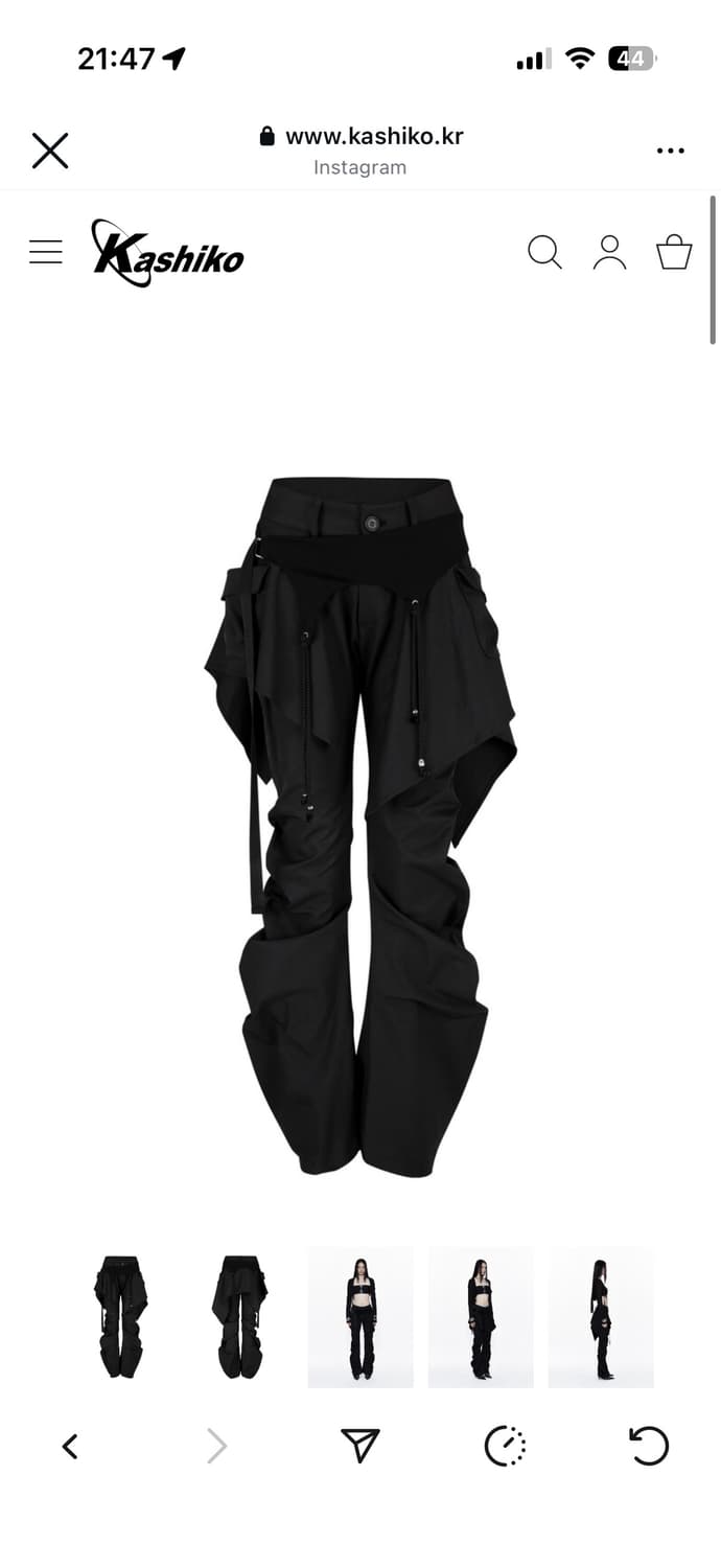 카시코 Layered Strap Pants Black 상품이미지1