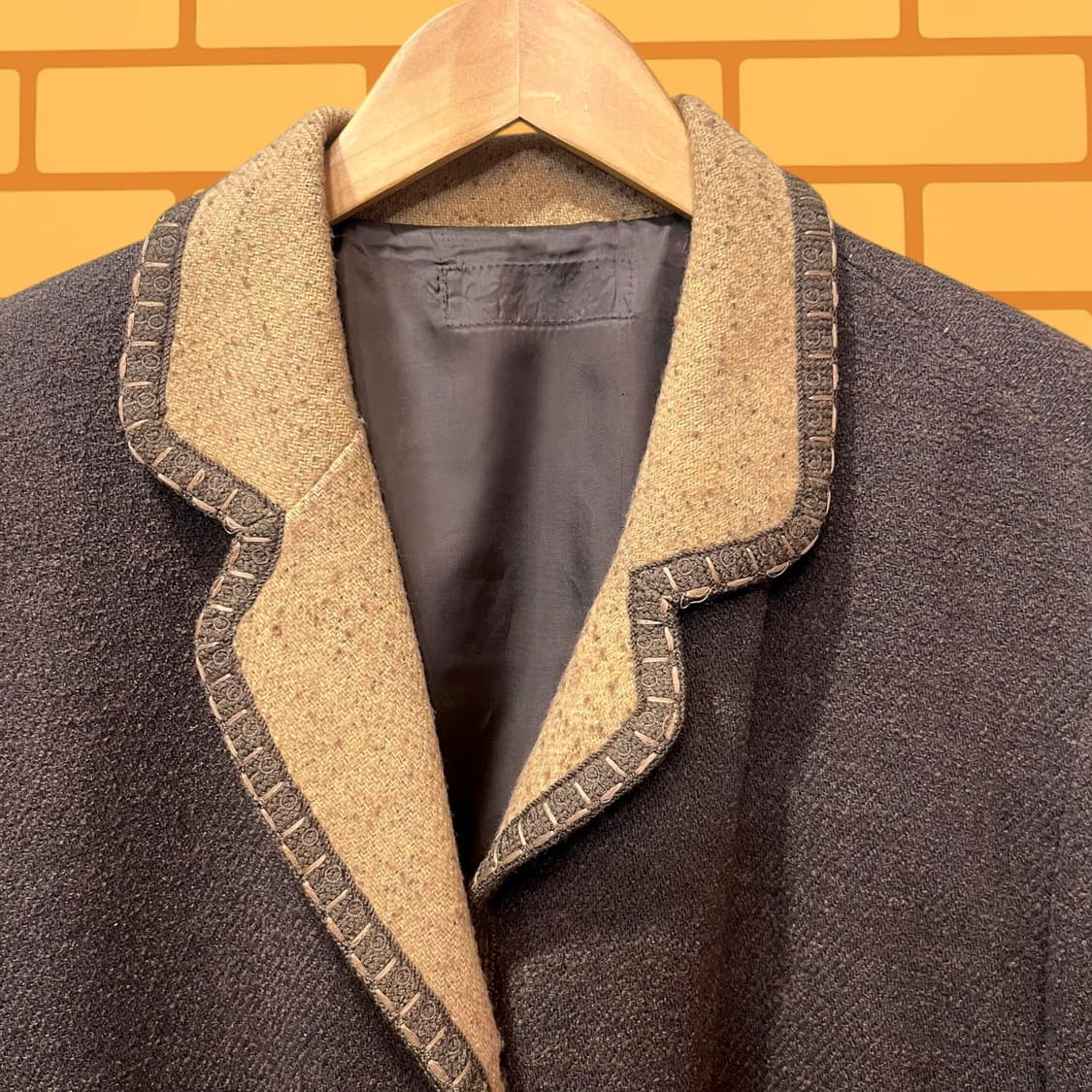 빈티지 커피 브라운 하프 코튼 (M) 상품이미지2