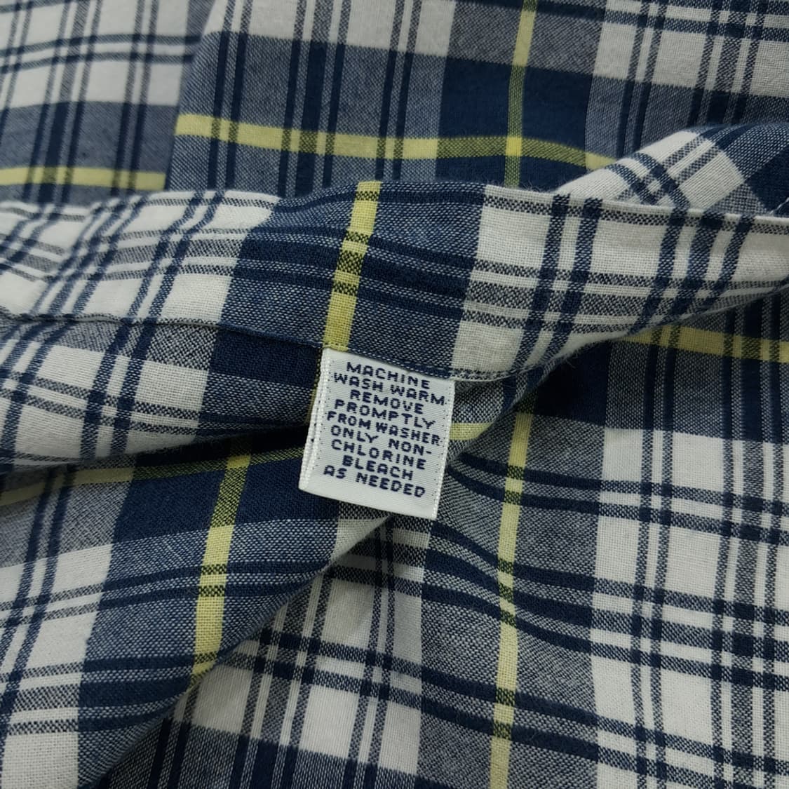Co558 XL 폴로 랄프로렌 네이비옐로우 타탄체크 반팔 셔츠 남방 상품이미지5