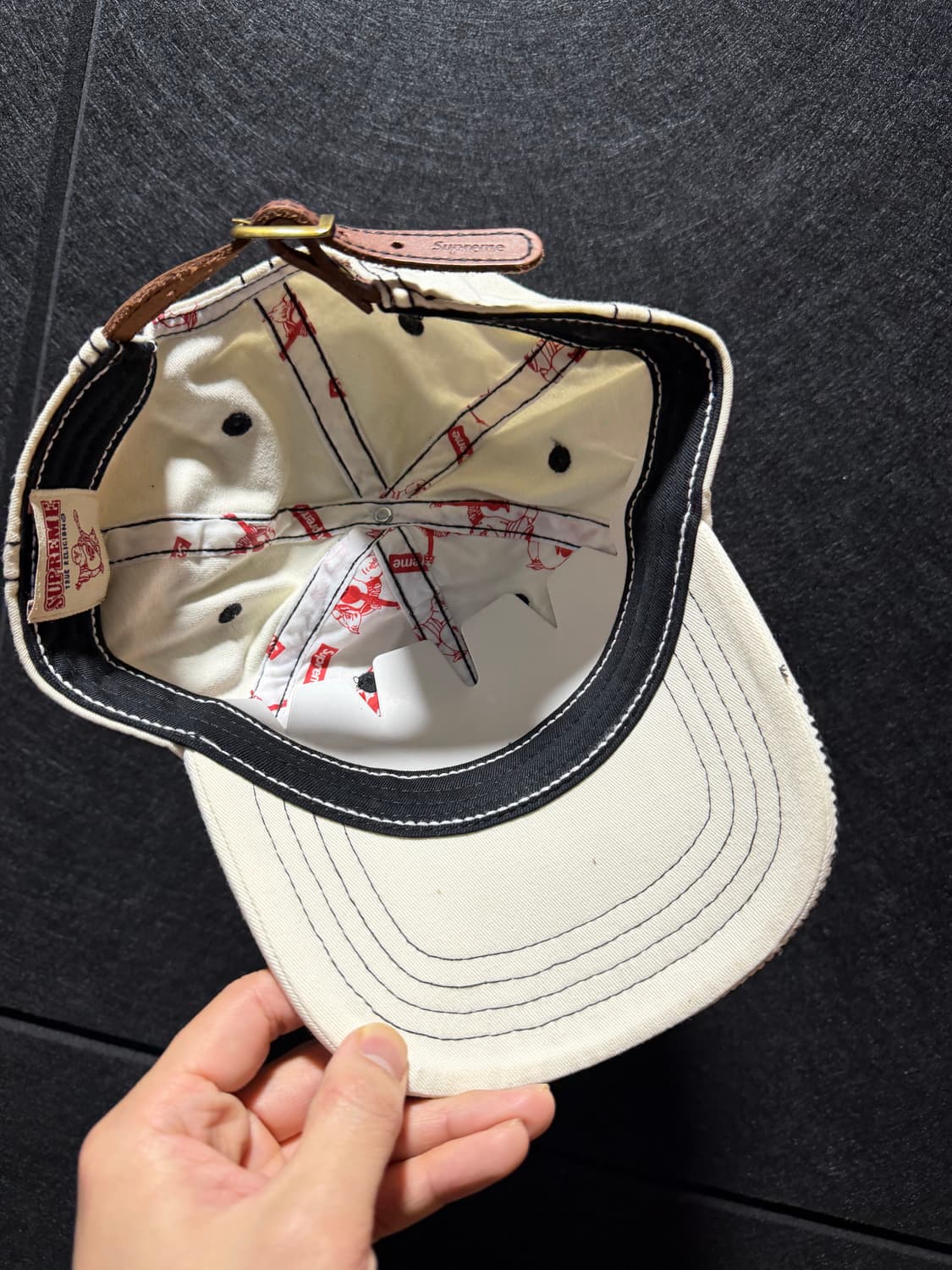 슈프림 트루 릴리전 6 패널 캡 화이트 21fw 상품이미지3