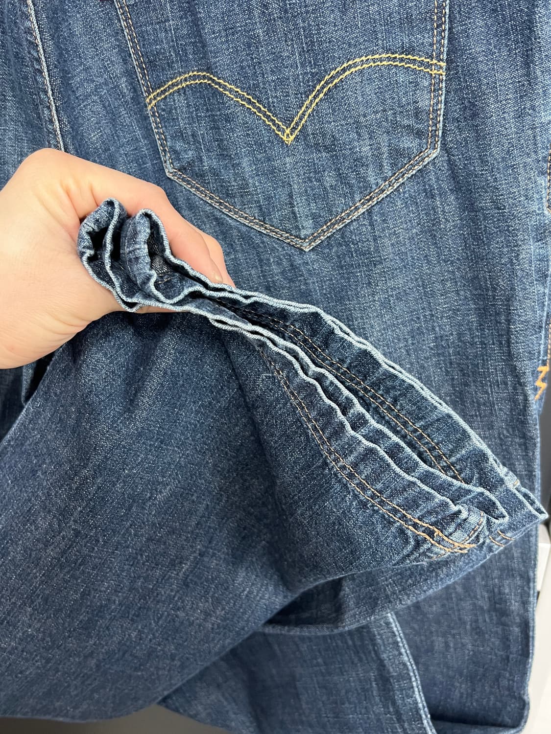 00s 리바이스 x 우영미 더블버튼 워싱 데님 팬츠 상품이미지4