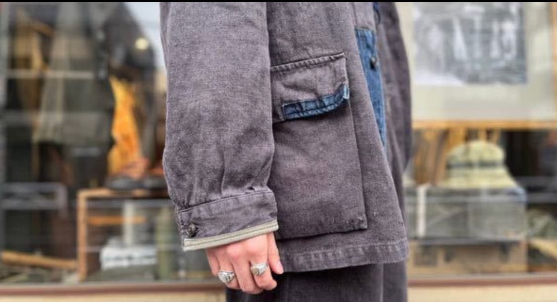 [100/48] 나이젤 카본 워크자켓 리페어 헴프데님 상품이미지4