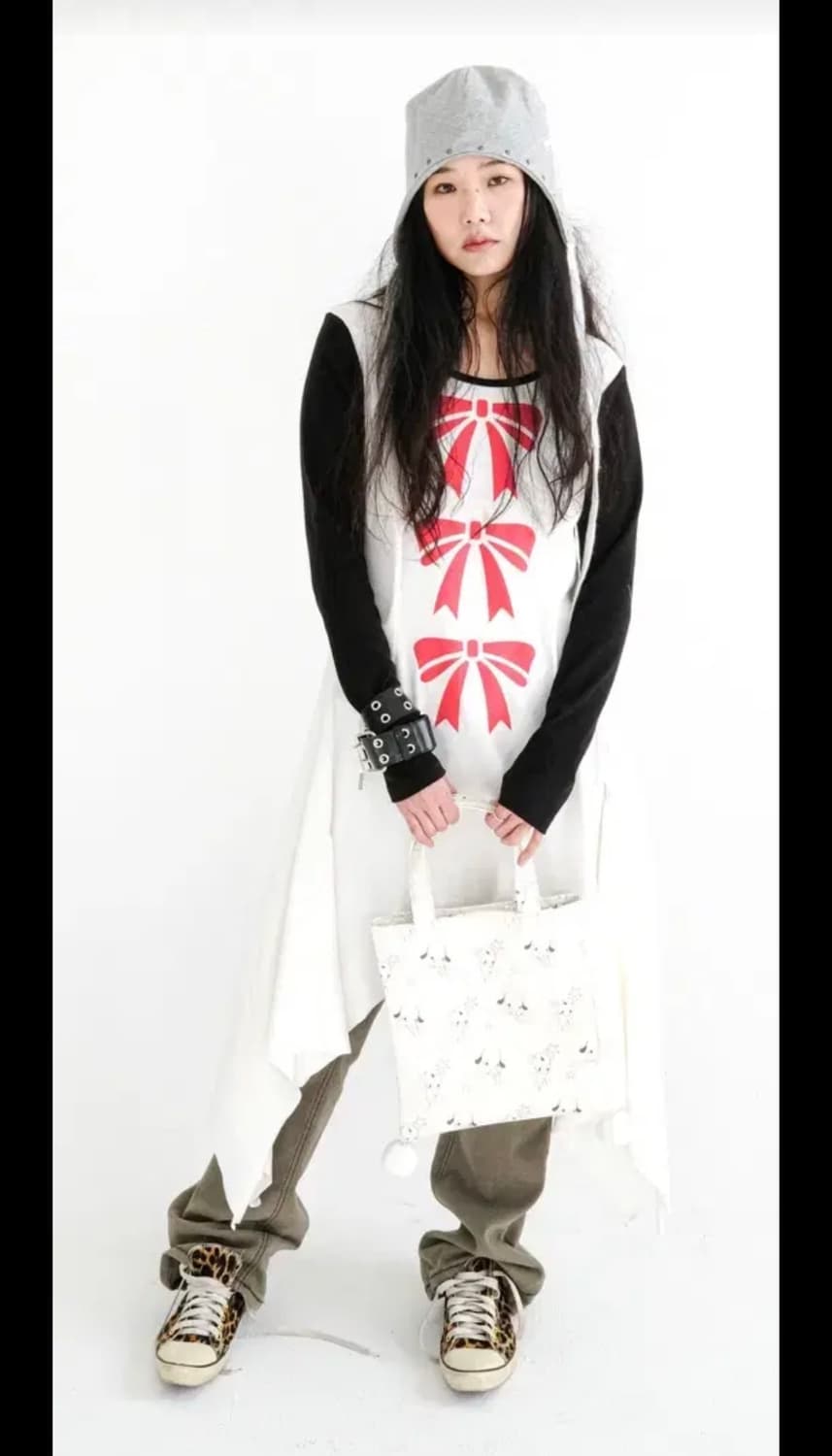 샵페어리 cross heart cut off t-shirt (cream) 상품이미지6