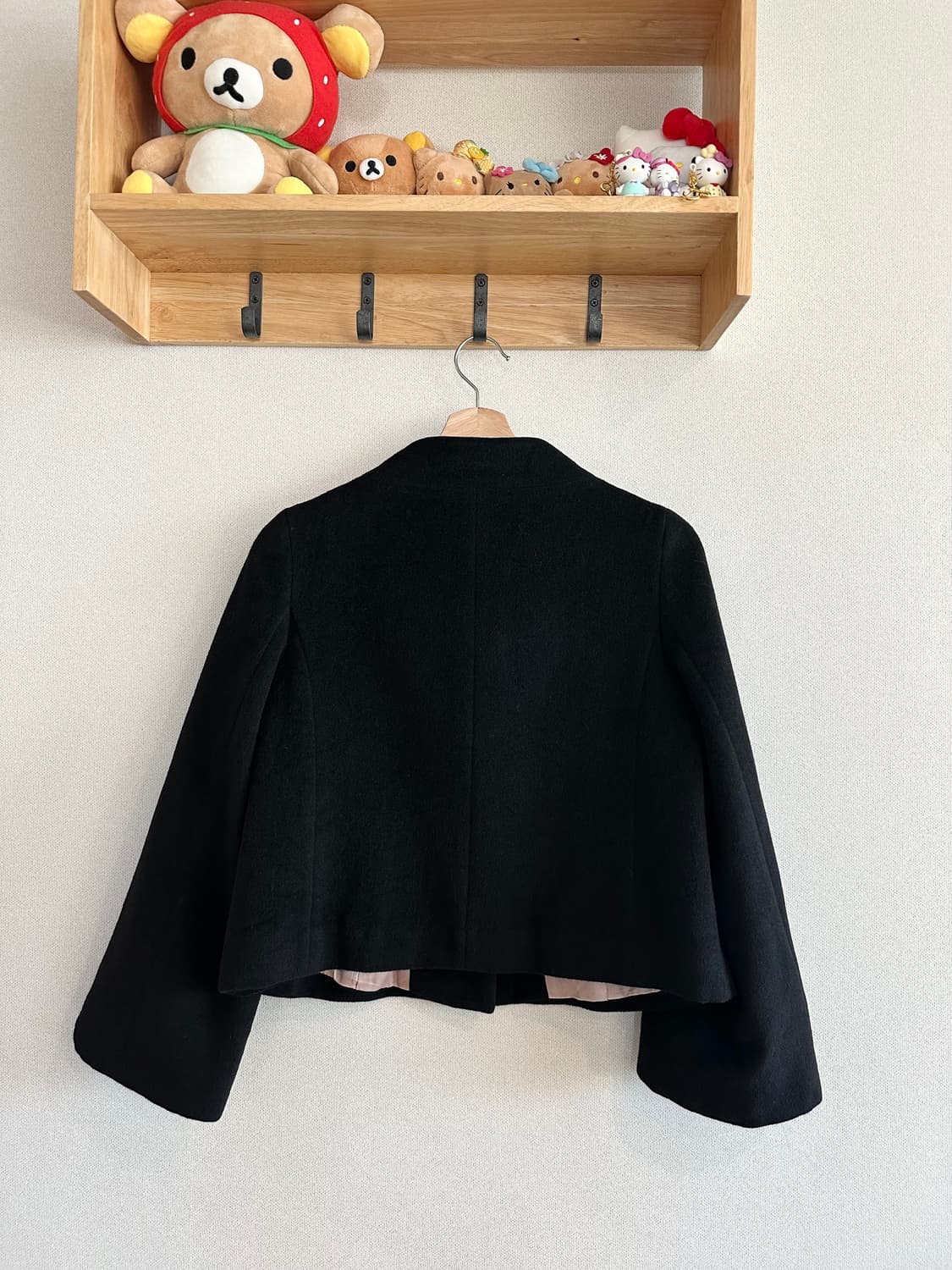 jpn ef-de 울 앙고라 혼방 블랙 숏자켓 일본맛숏코트 갸루 괴짜 상품이미지3