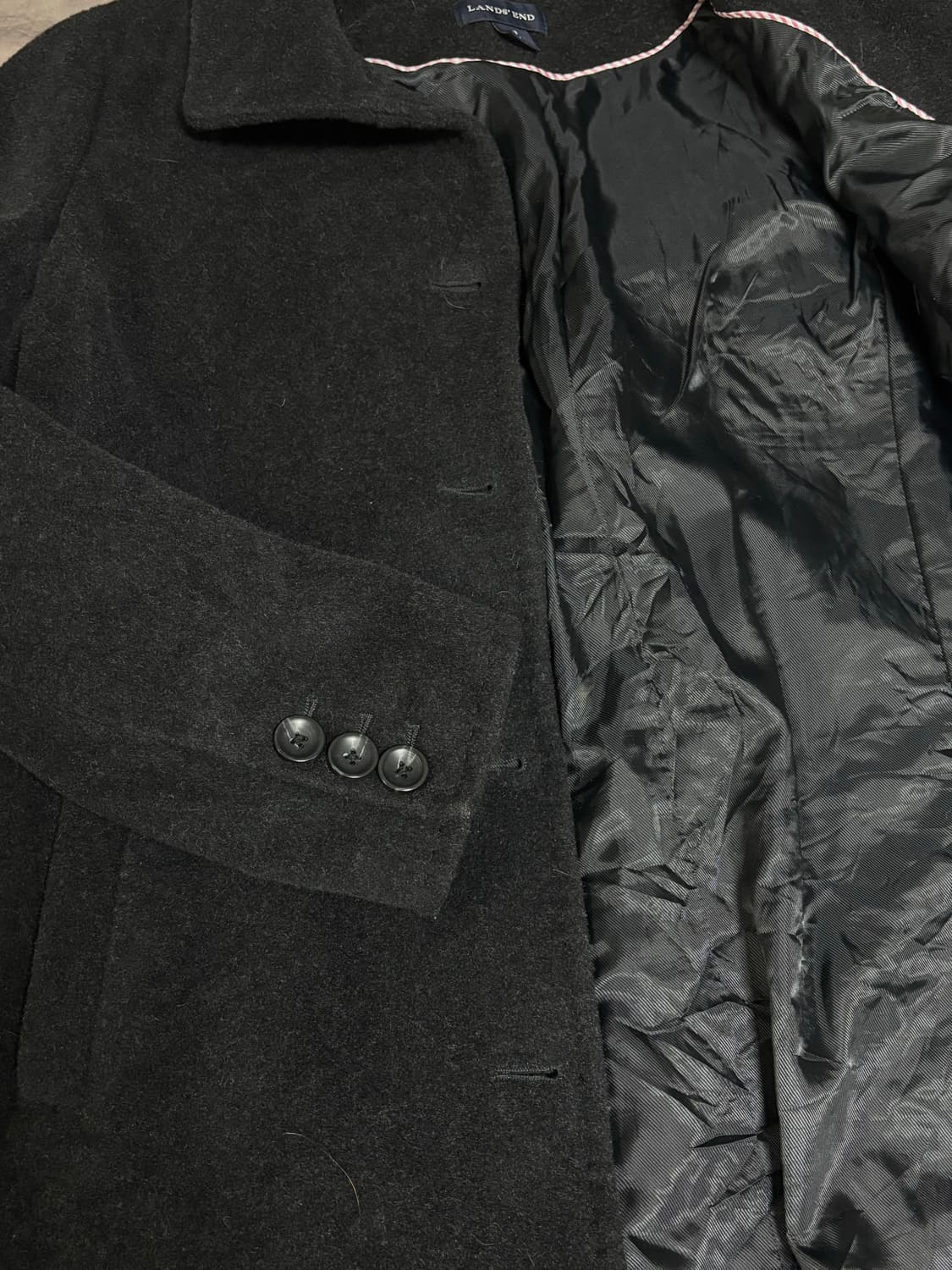 빈티지 미디 하이넥 코트 블랙 상품이미지4