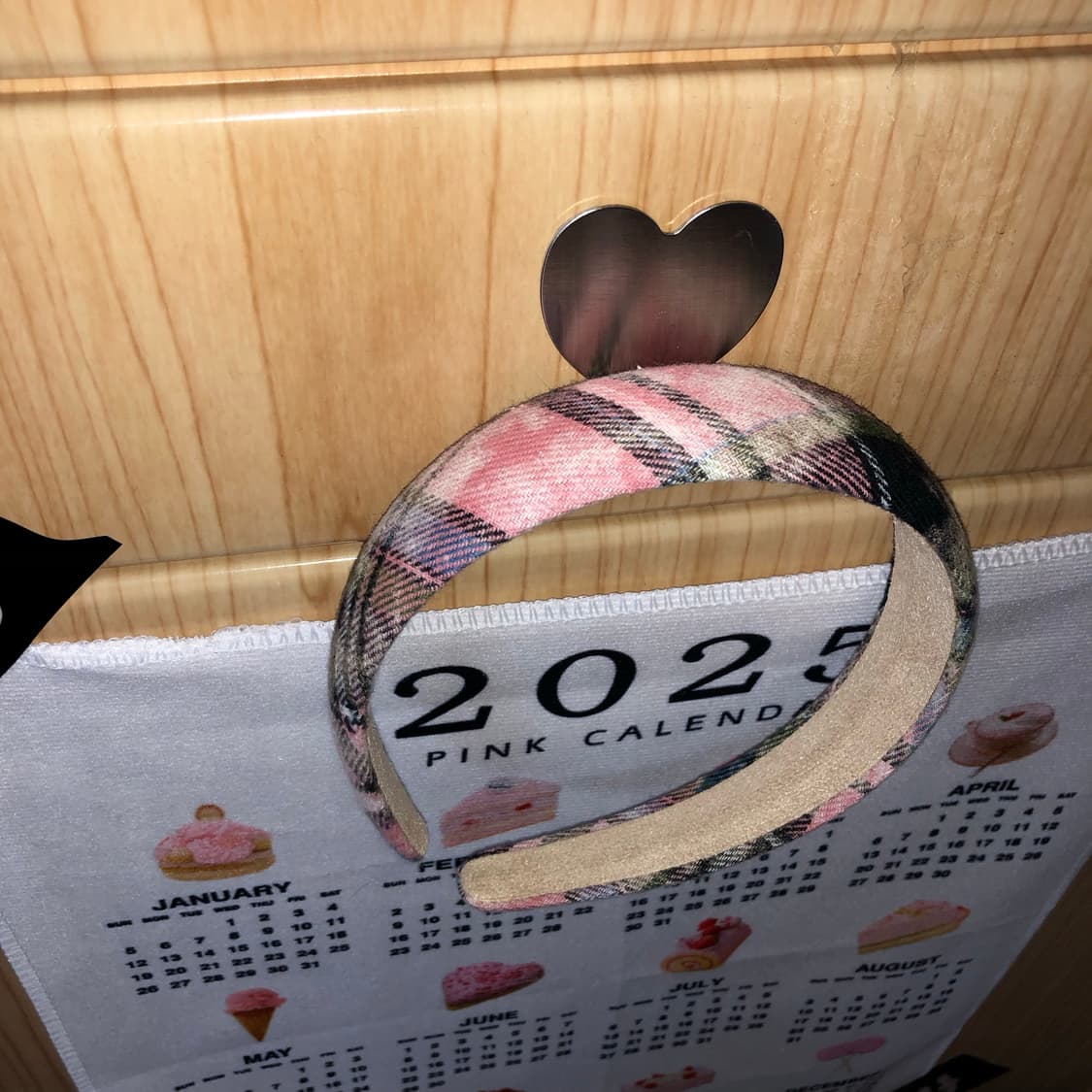 핑크 체크 머리띠 🦹🏻‍♂️ 상품이미지1