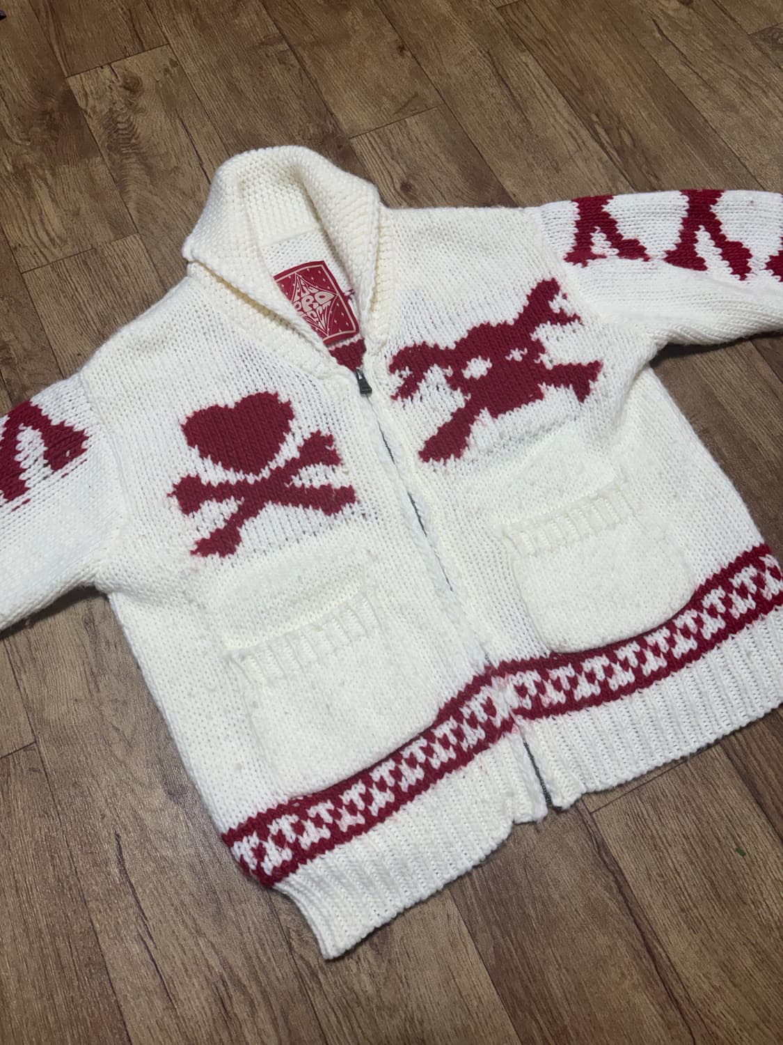 LOVE AND SKULL CARDIGAN, IVORY 상품이미지3
