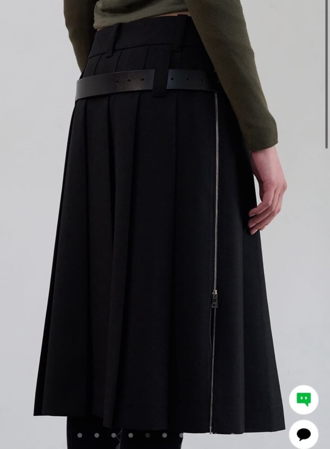 LCDC 블랙 플리츠 스커트 상품이미지3