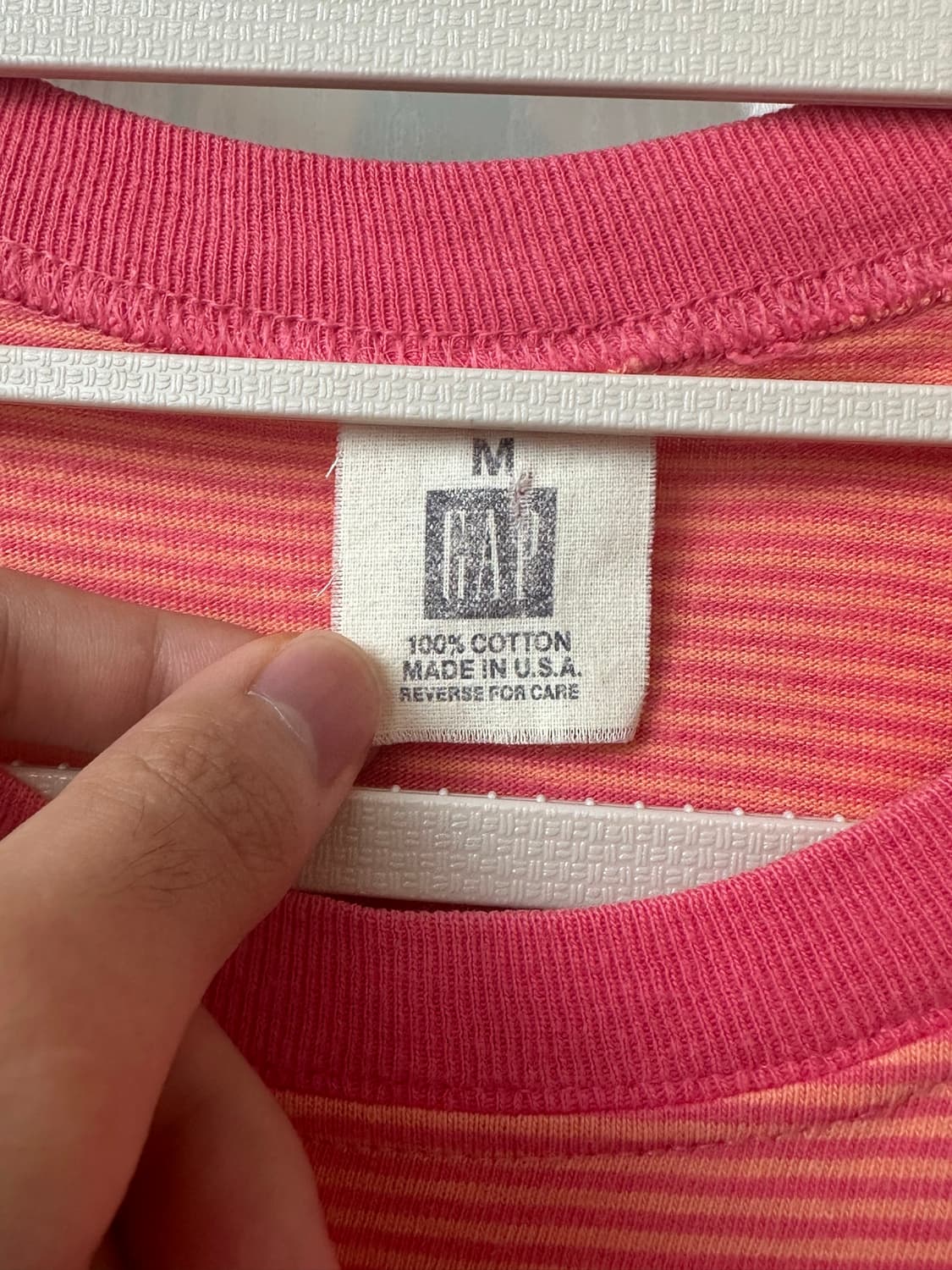 USA 80~90s 올드갭 보더티셔츠 pink orange 상품이미지6