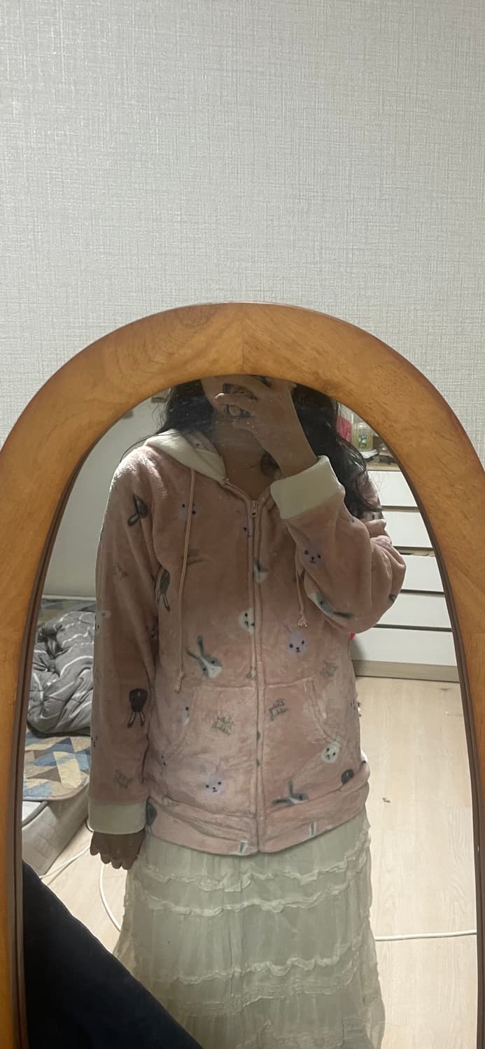 모리걸 빈티지 토끼 플리스 후드집업 🐰💗🤍 상품이미지5