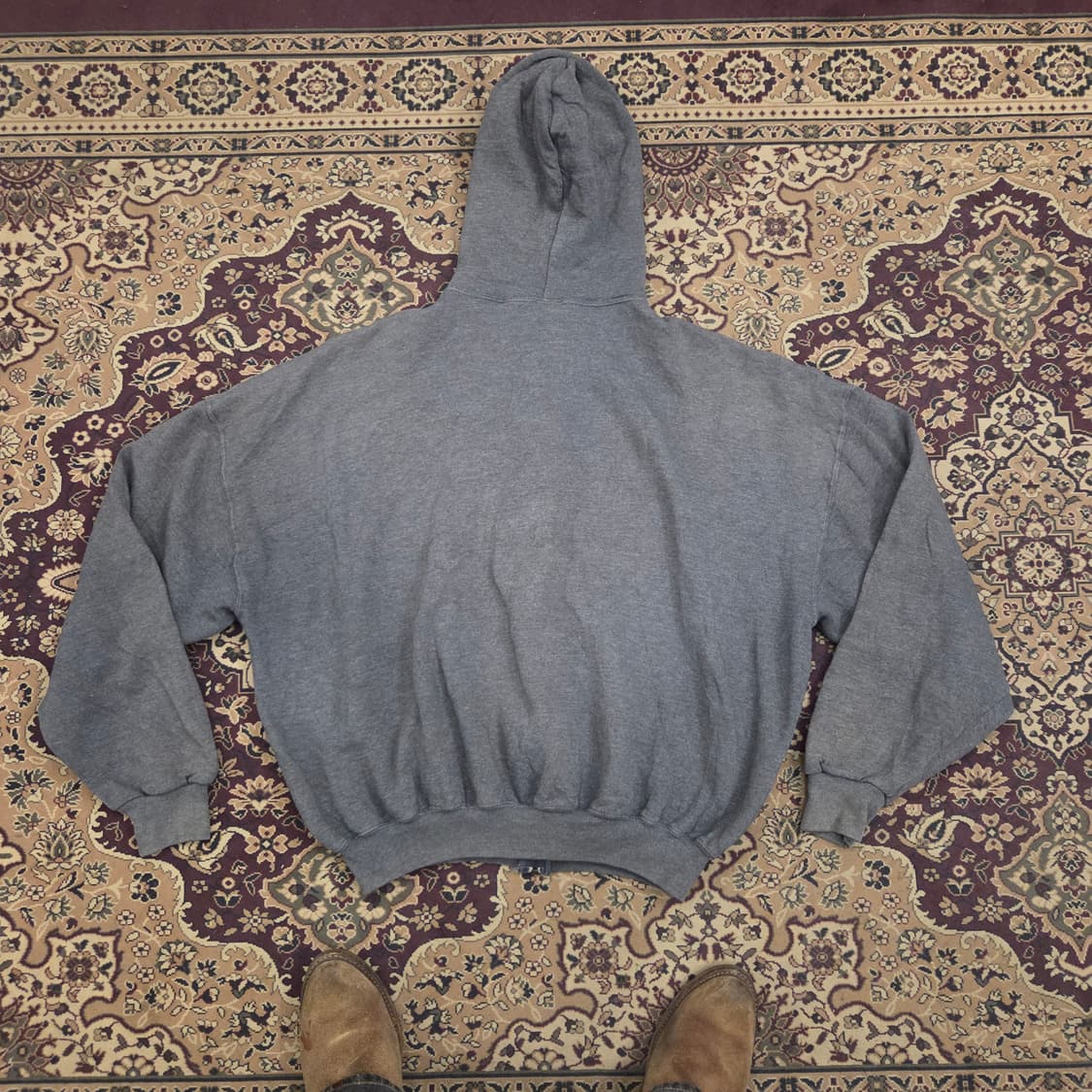 90s 빈티지 러셀 후드집업 다크그레이 XXL 상품이미지2