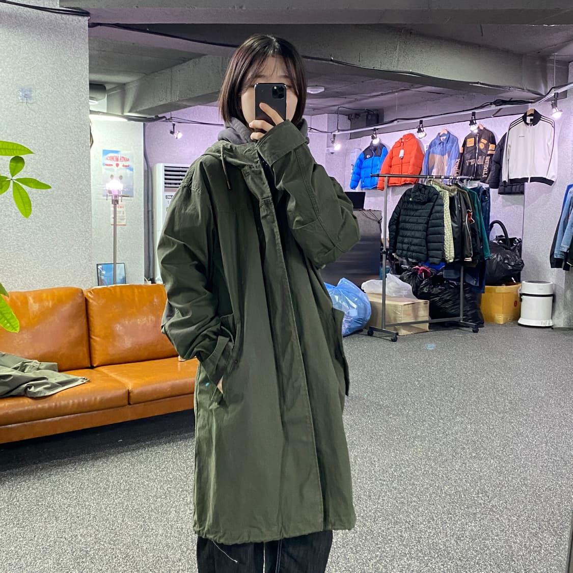 자라 후디드 카키 피쉬테일 자켓 B4332 상품이미지1