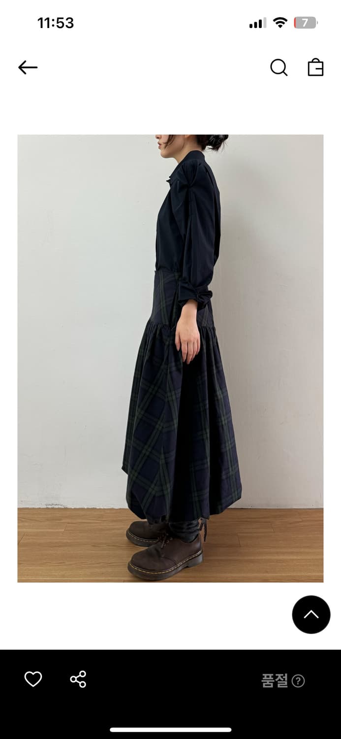 생긴스튜디오 BALLOON SHIRRING SKIRT - CHECK 상품이미지2