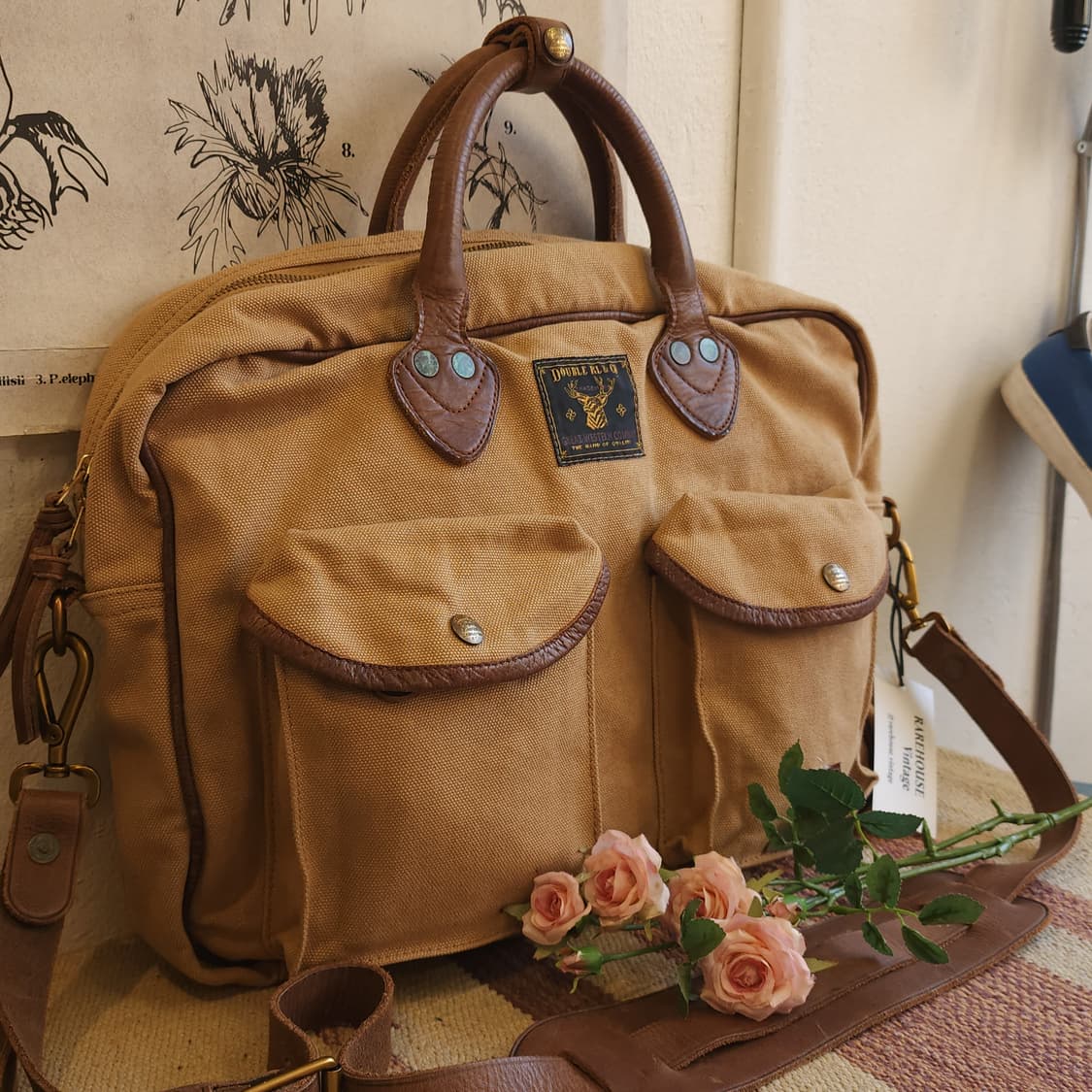 더블알엘 브리프 케이스 캔버스 레더 메신져백 상품이미지2