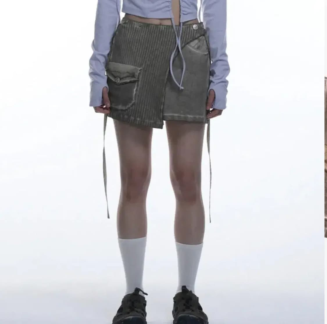 Grailz 루나 니트 바이커 스커트 상품이미지5