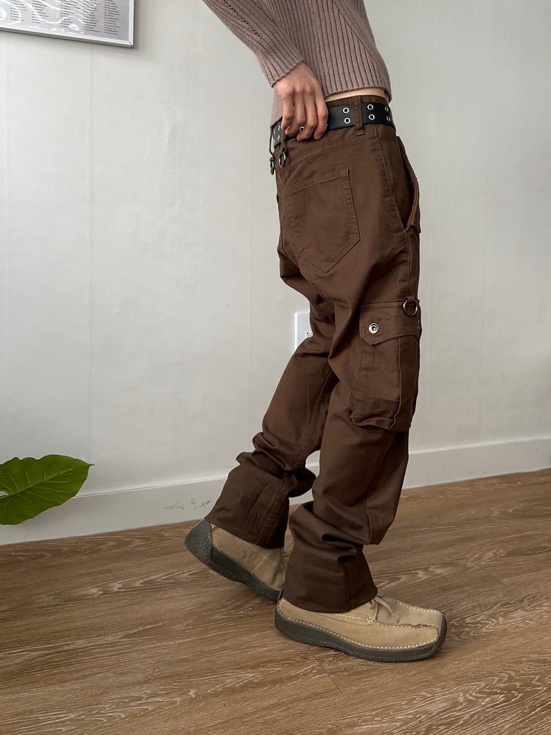 슬림 & 슬래시 디테일 카고 팬츠 상품이미지3