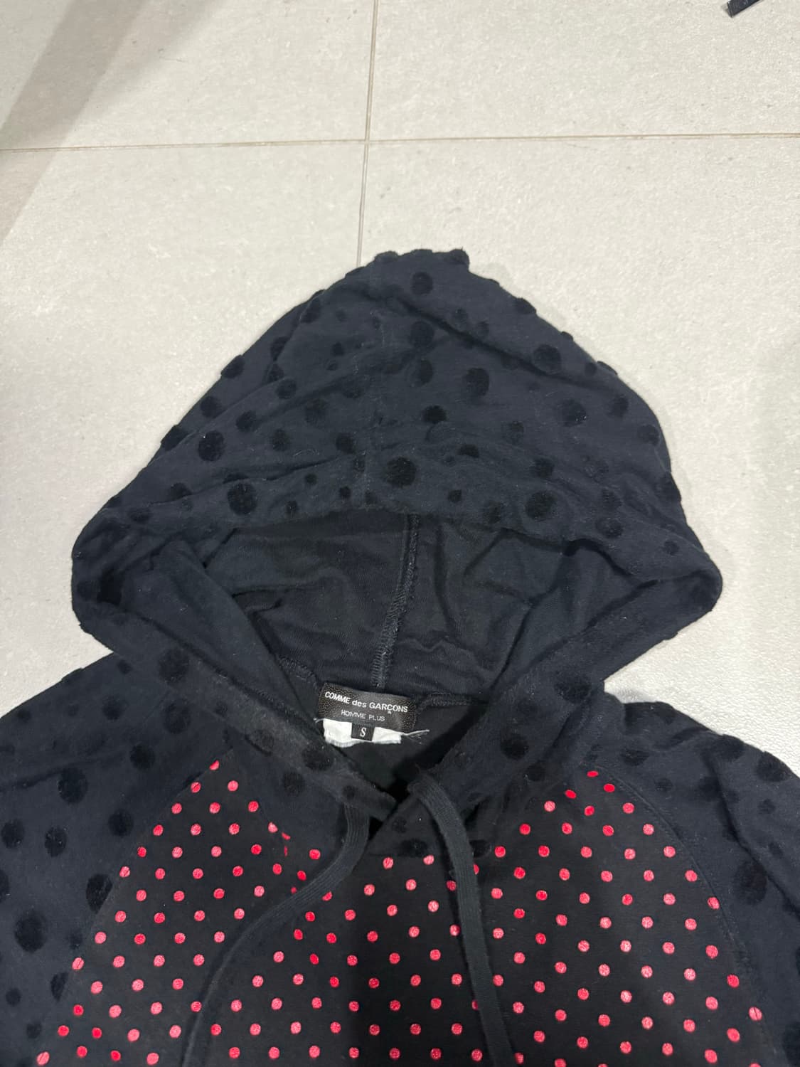 2011 꼼데가르송 레이어드 폴카 닷 후드티 스웨터 상품이미지4