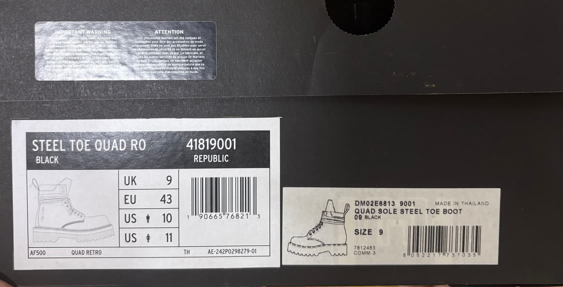 릭오웬스 닥터마틴 스틸토  uk9 (280) 상품이미지2