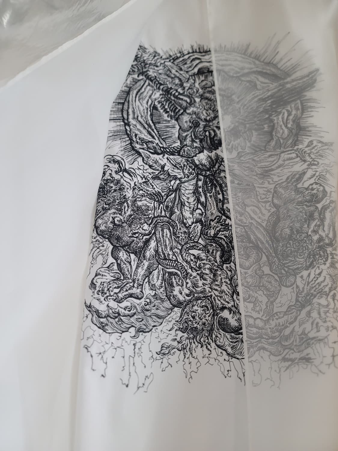 송지오 아크엔젤 베일드 셔츠 화이트 48사이즈 새거 상품이미지4