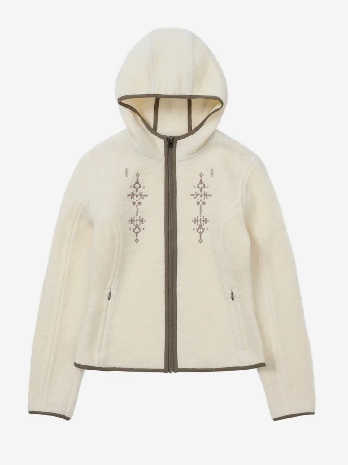 웰빙익스프레스 | 울 자켓 후리스 집업 아이보리 브라운 M 상품이미지1