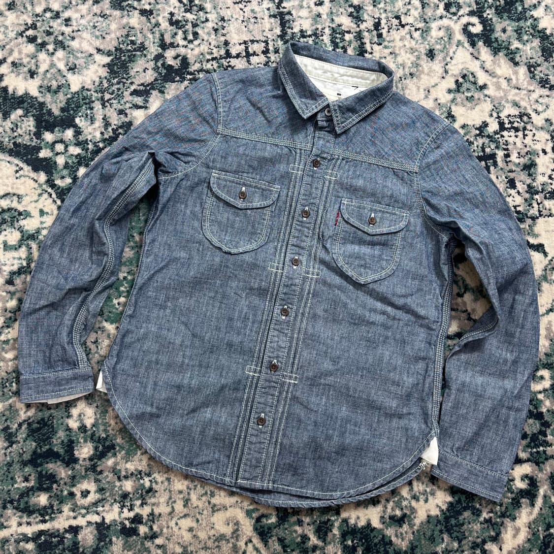 90s Levis Jpn 리바이스 일제 샴브레이 웨스턴 셔츠(S) 상품이미지1