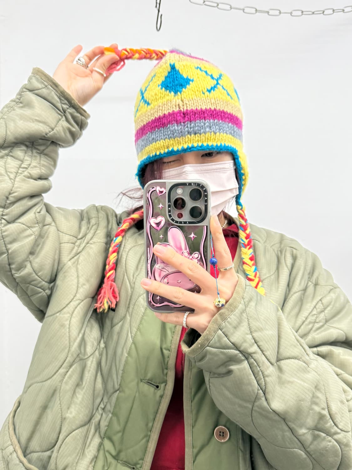 울 100 하구미 이어플랩 비니 상품이미지3