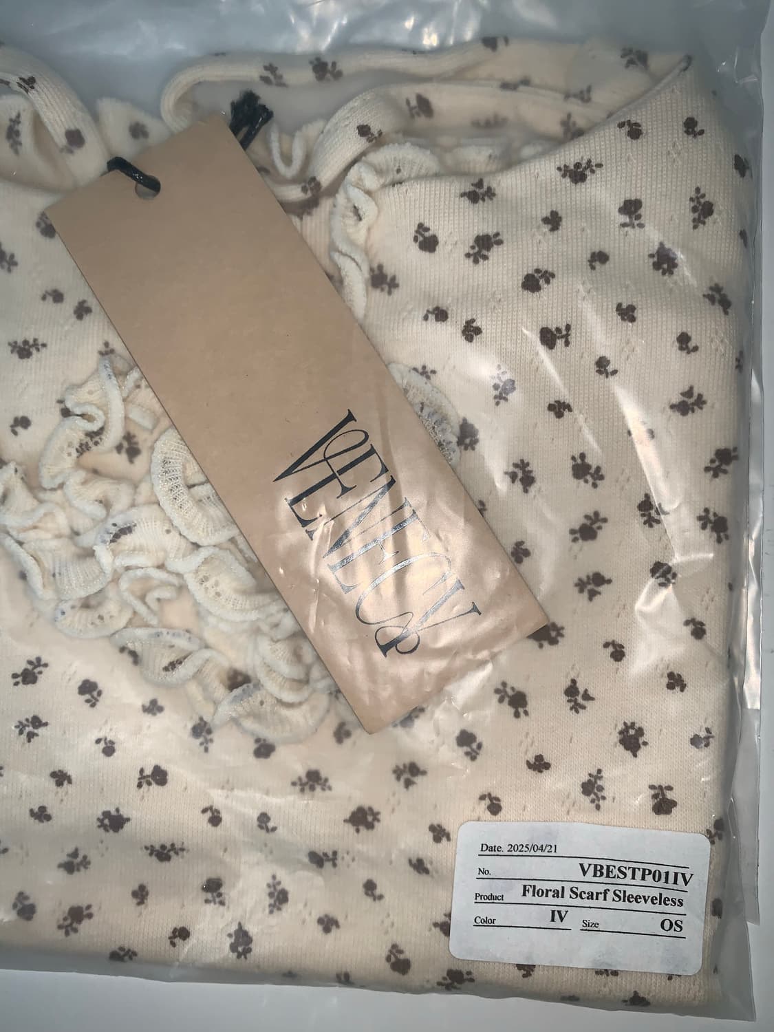 VENECY Floral Scarf Sleeveless Ivory 상품이미지8