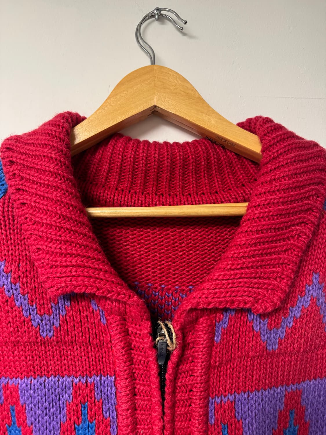 빈티지 컬러풀 노르딕 배색 패턴 오버핏 니트 집업 가디건 F 상품이미지5