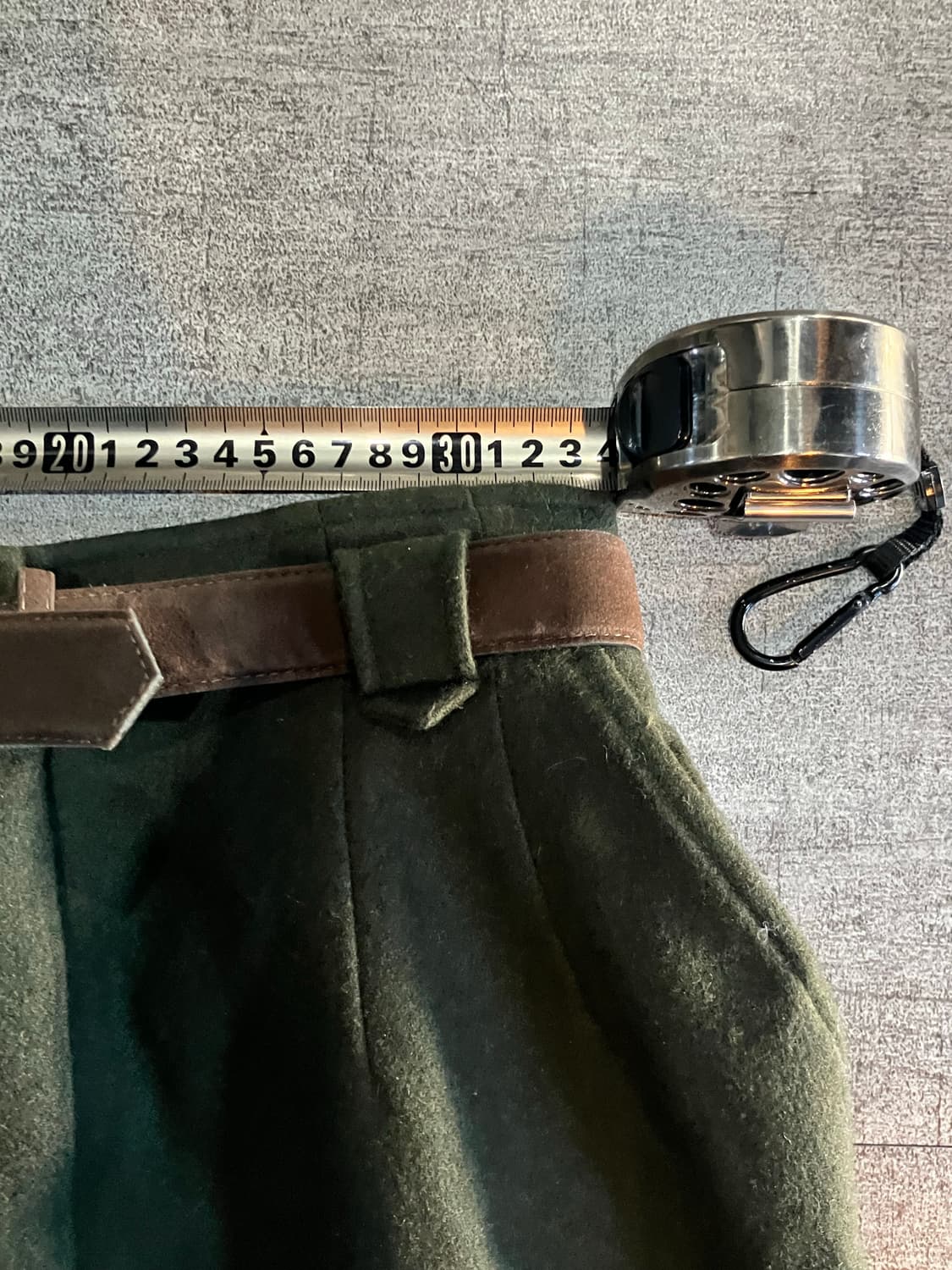 일본빈티지 하구미모리걸 보헤미안 울 벨트 미디스커트 카키 상품이미지2