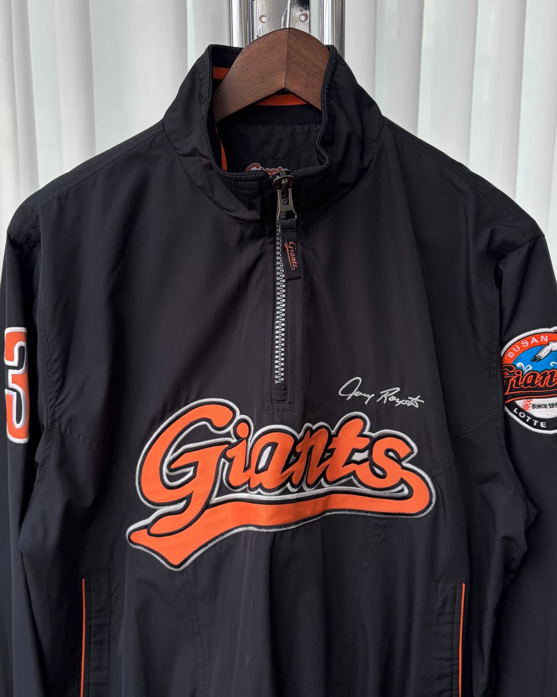 [M]롯데 자이언츠 춘추용 베이스볼 하프집업 바람막이 자켓 상품이미지5