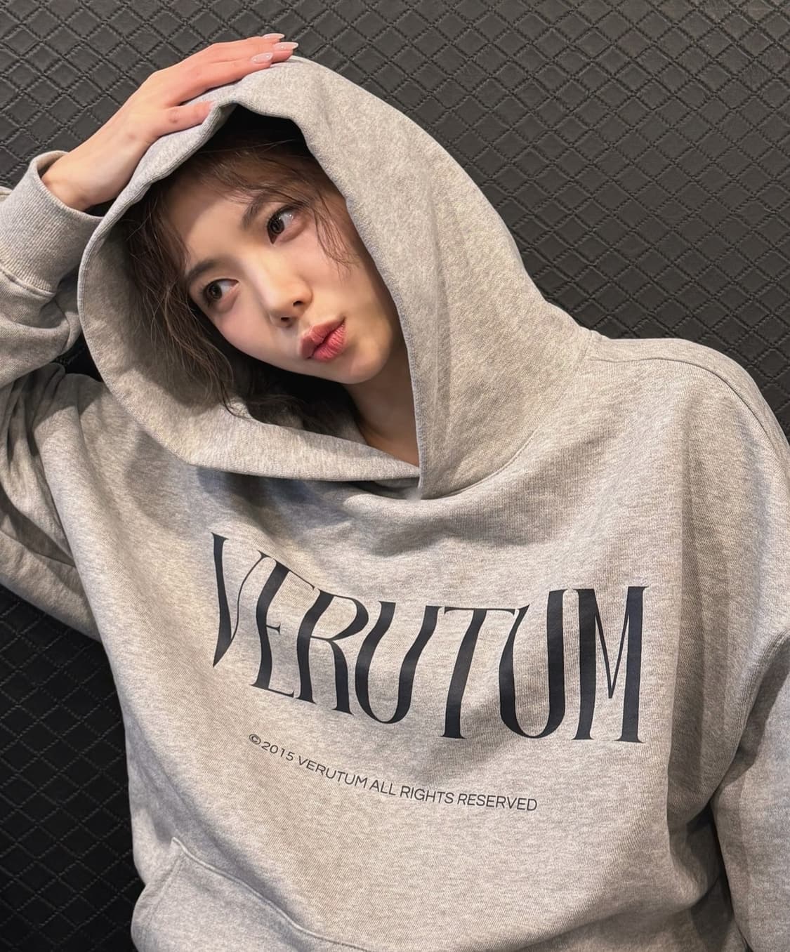 실측 2XL 베루툼 신형 24FW 세리프 로고 후디 오버핏 후드티 그레이 상품이미지1