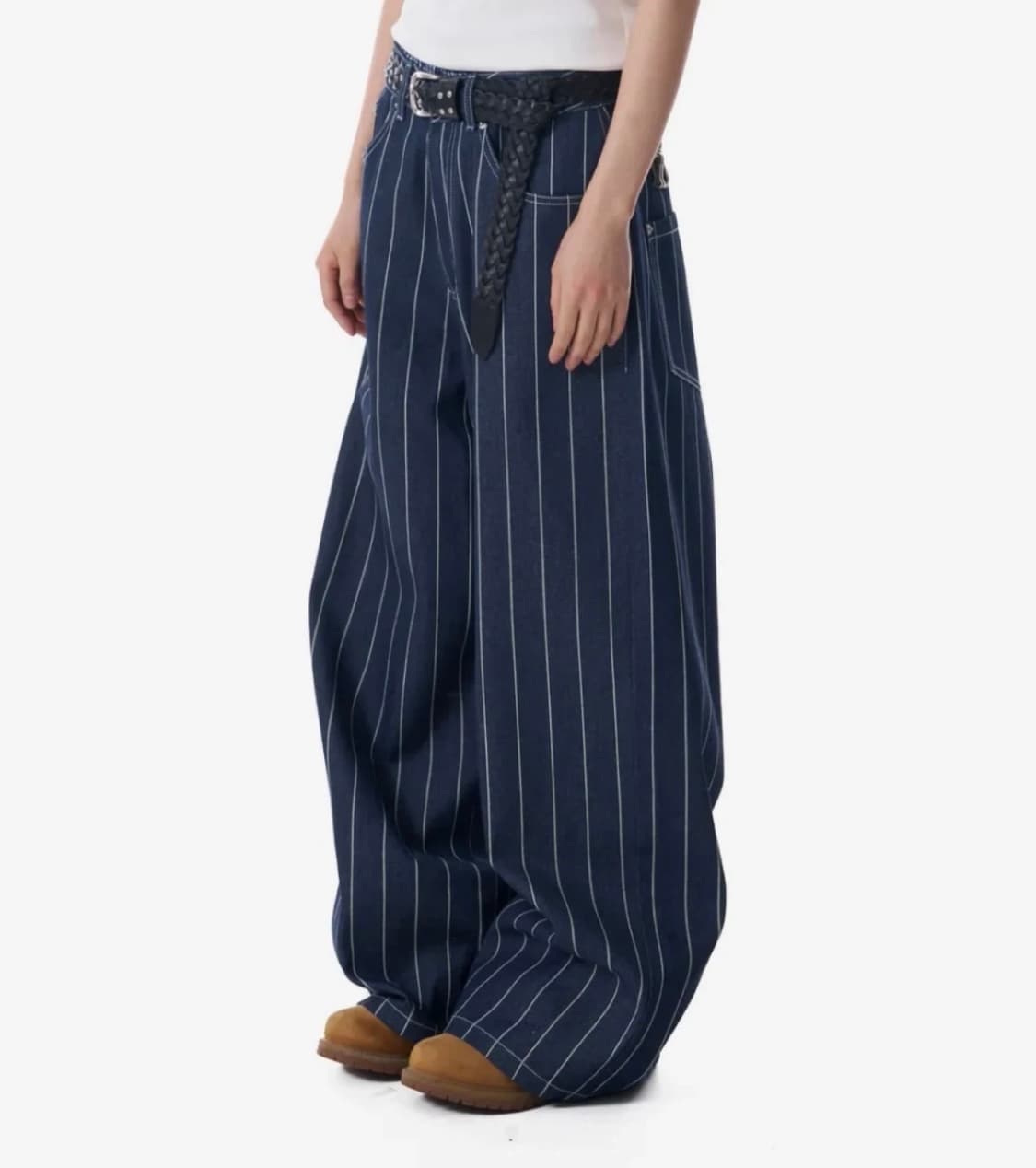 아캄 스트라이프 데님 팬츠 블루 상품이미지1