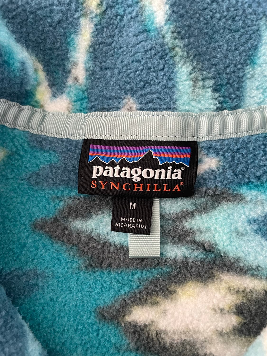 파타고니아 신칠라 블루 터콰이즈 패턴 여성 M 헤비웨이트 상품이미지5