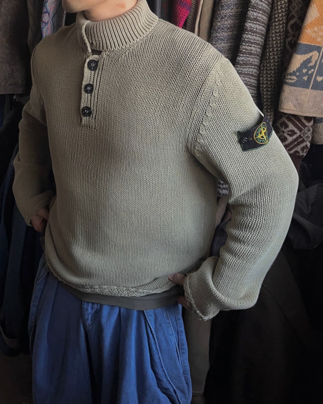 98SS 스톤아일랜드 버튼 업 니트 아카이브 상품이미지6