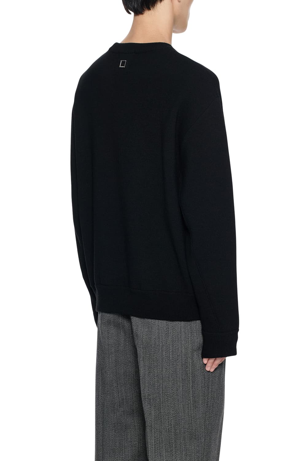 [46] 우영미 스퀘어 로고 라운드넥 울 스웨터 니트 상품이미지4