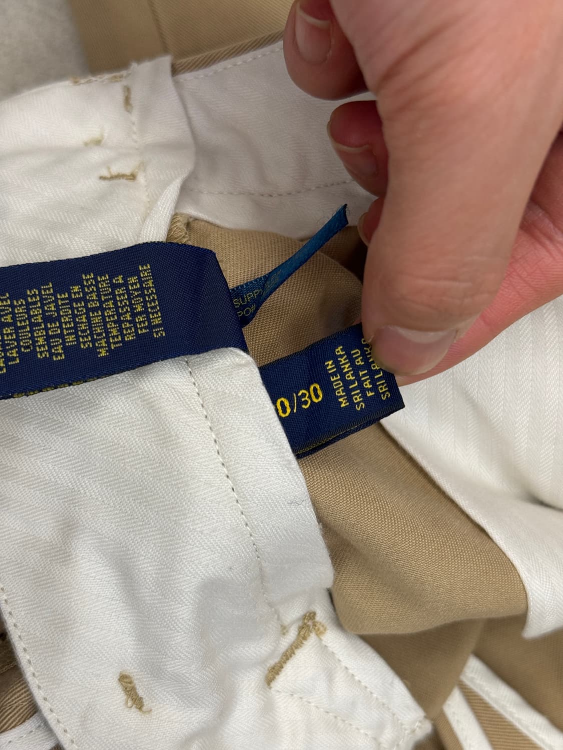 신형라벨 폴로 패턴 치노팬츠 베이지 30/30 상품이미지3