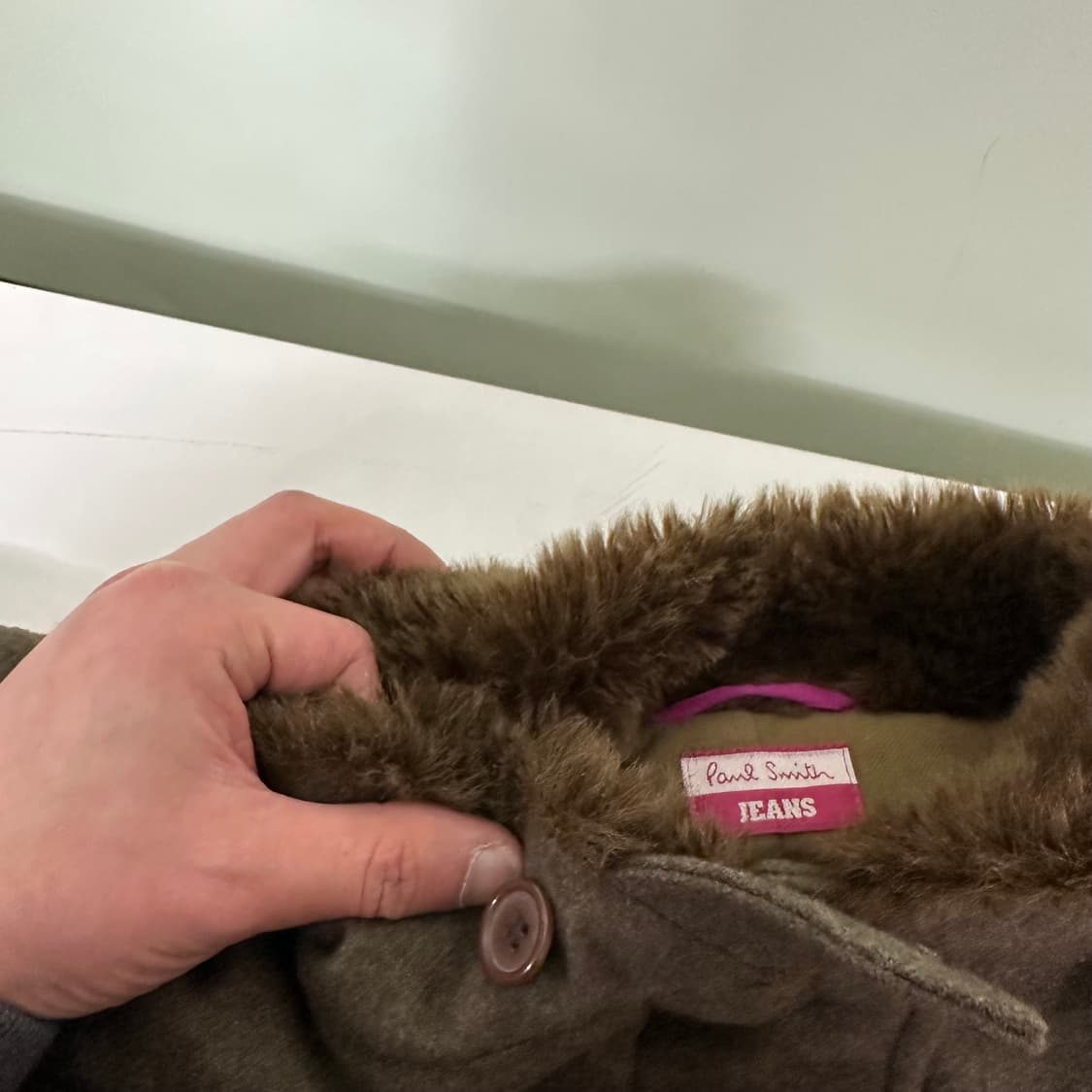 M 95 폴스미스 밀리터리카키 라쿤카라 울 야상자켓 상품이미지4