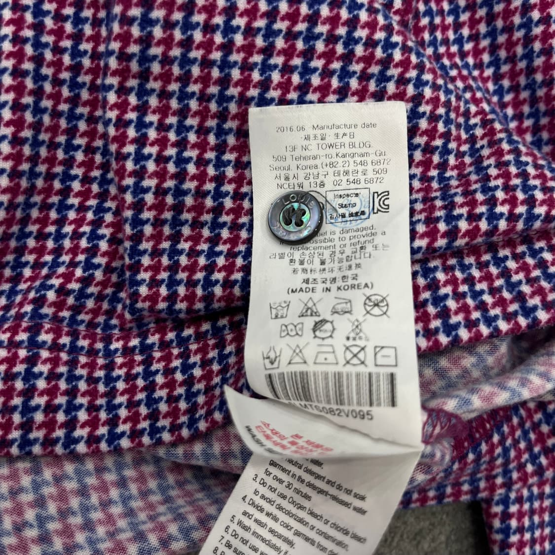 95 루이까스텔 체크 긴팔 카라 티 상품이미지7