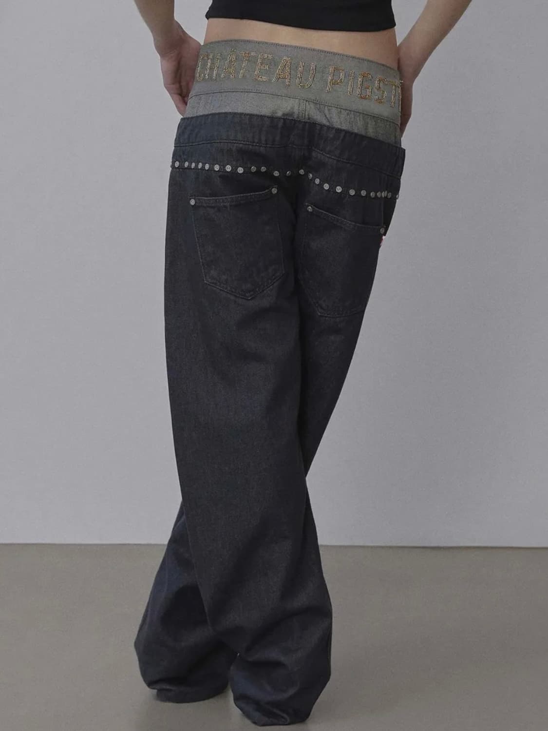 스컬프터 Beaded Layered Denim Pants Nonfade 상품이미지2