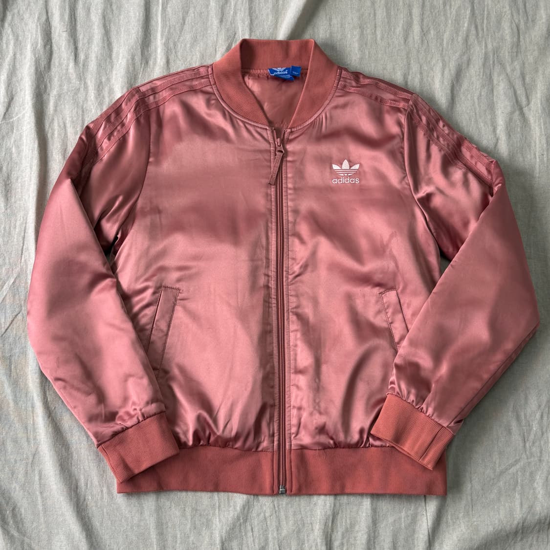 아디다스 파스텔핑크 백로고 봄버 사틴 자켓 95 상품이미지1