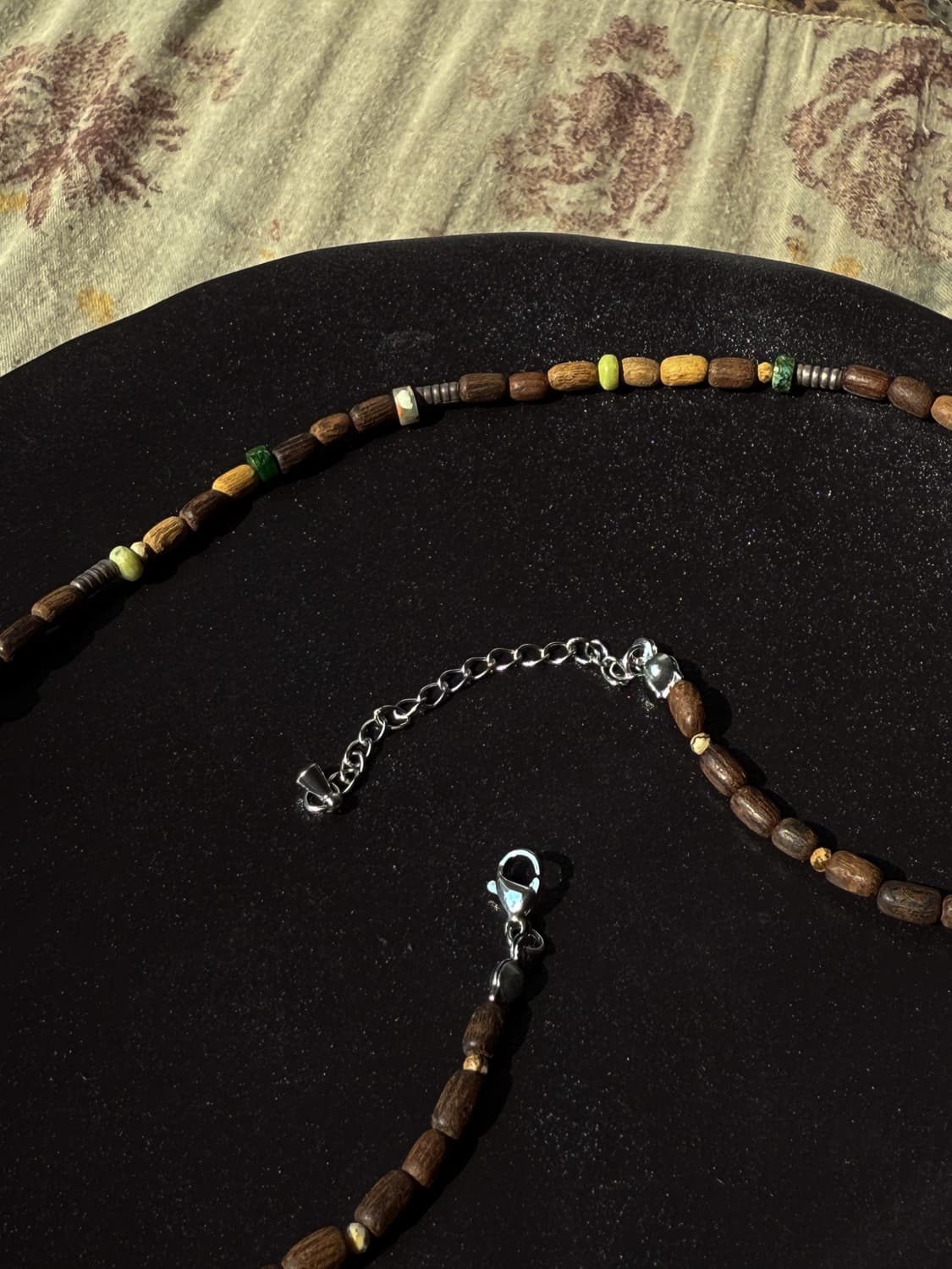 Green Wood Beaded Necklace 0273 상품이미지6