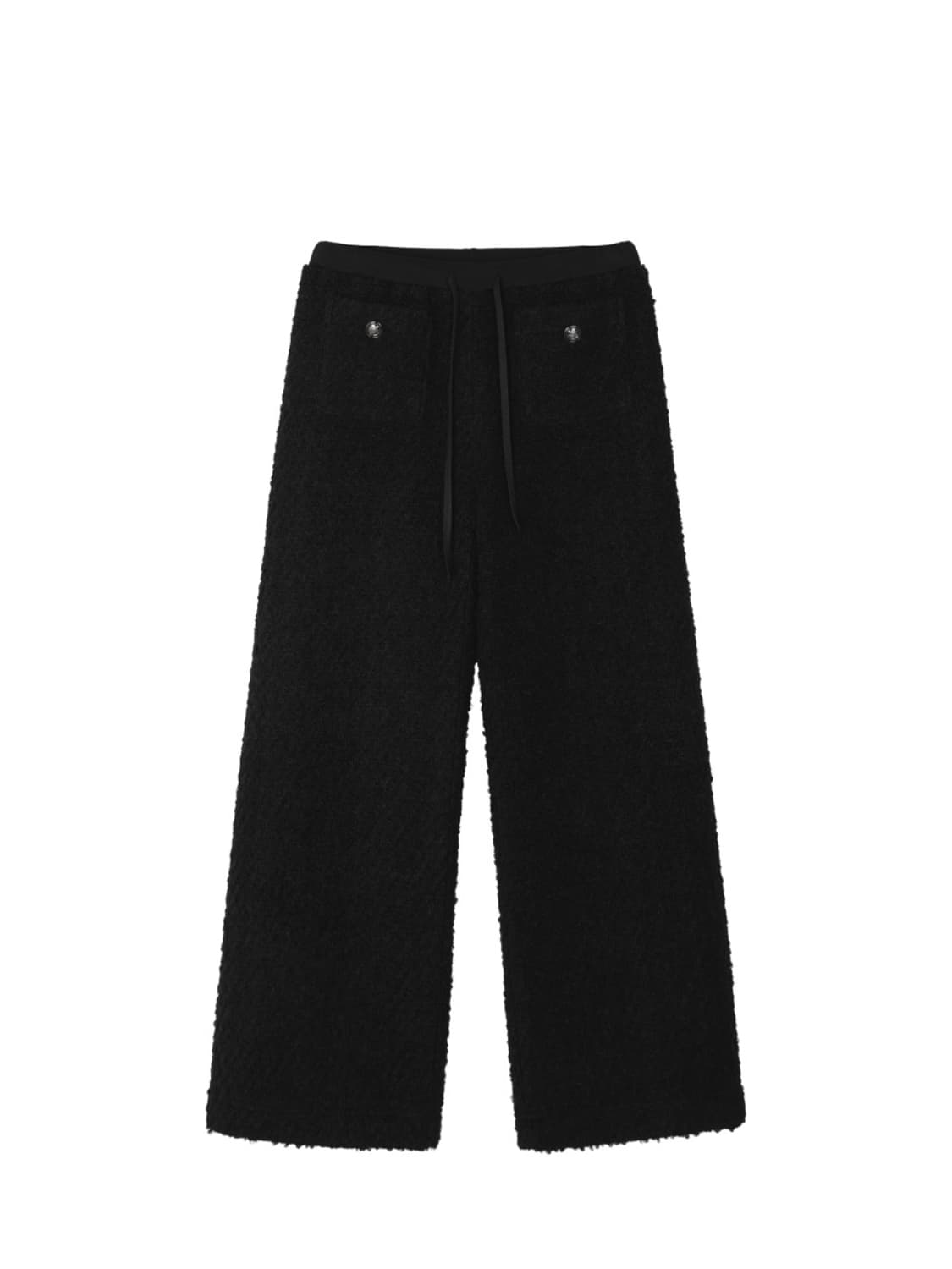 오브제스트 부클 트위드 조거팬츠 블랙 숏기장 상품이미지3