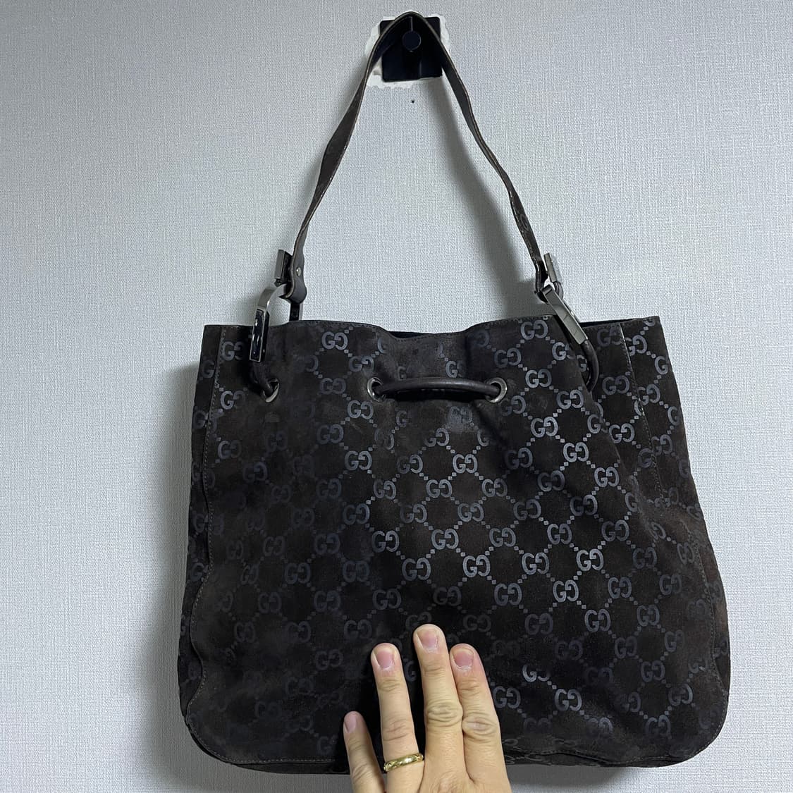 빈티지 구찌 GG로고 스웨이드 숄더&토트백 상품이미지10