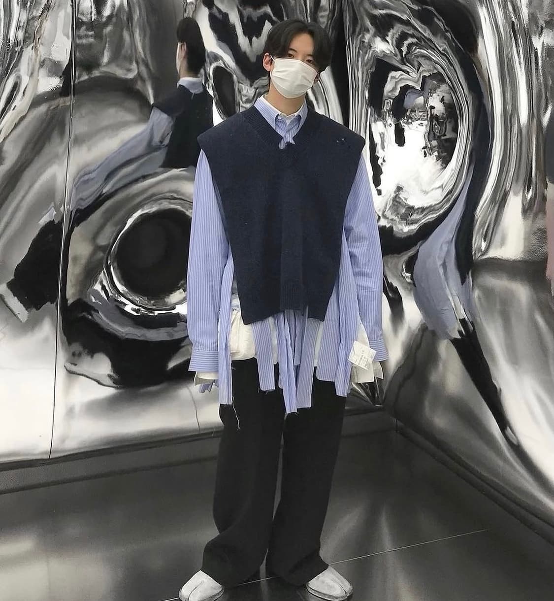 꼼데가르송 커팅 스트라이프 셔츠 상품이미지2