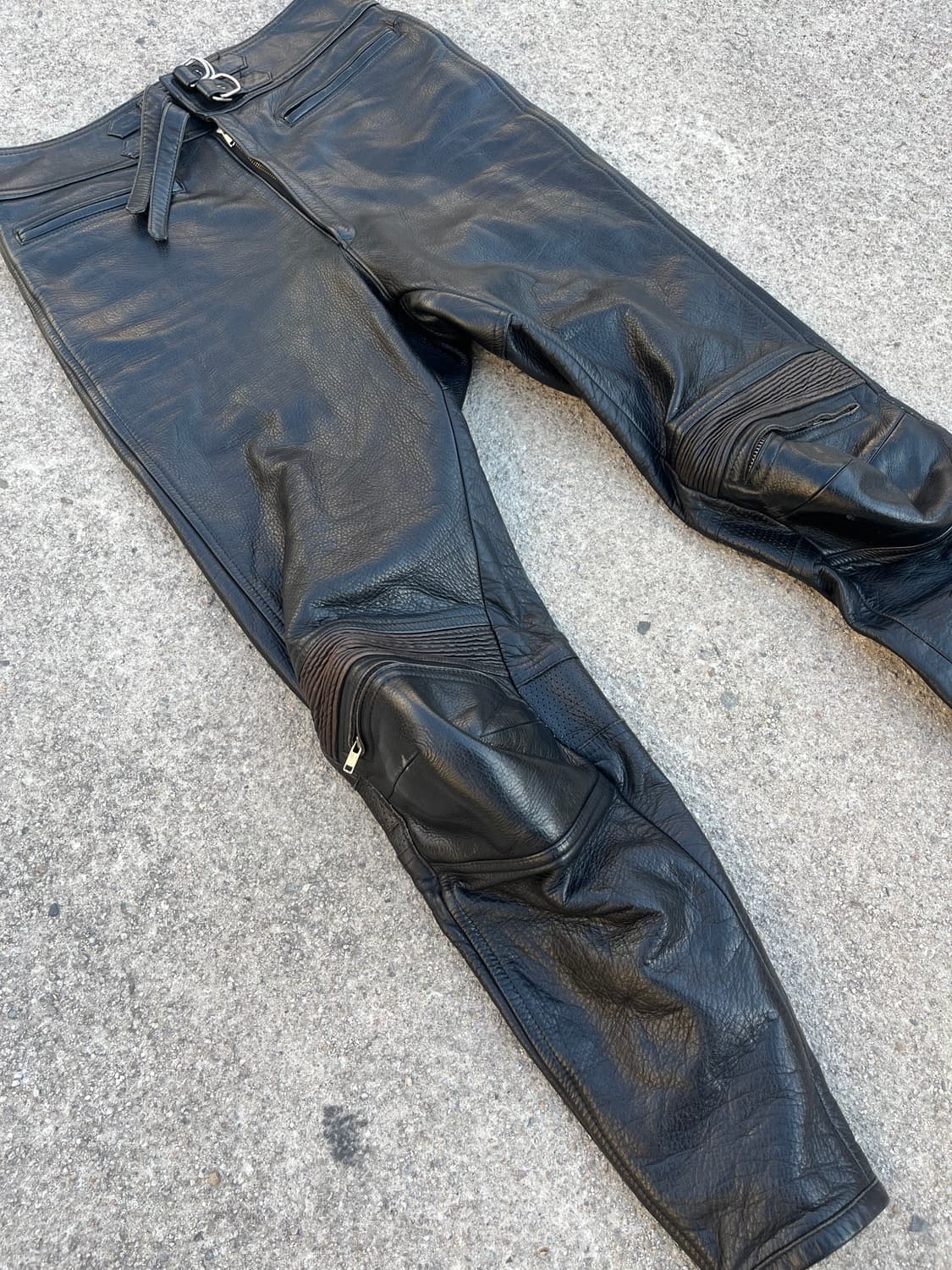 Vintage 바이커 디테일 레더 팬츠 상품이미지2