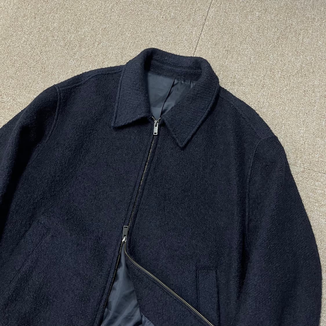 무탠다드 울 블렌드 투웨이 미니멀 블루종 자켓 상품이미지3