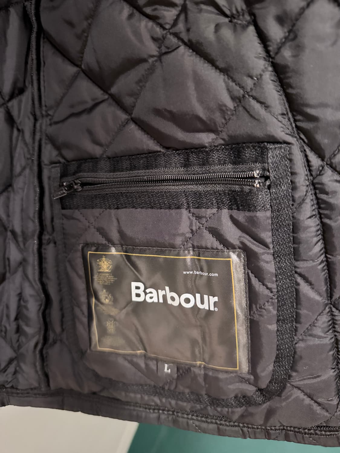 바버 블랙 퀼팅 자켓 L 상품이미지2