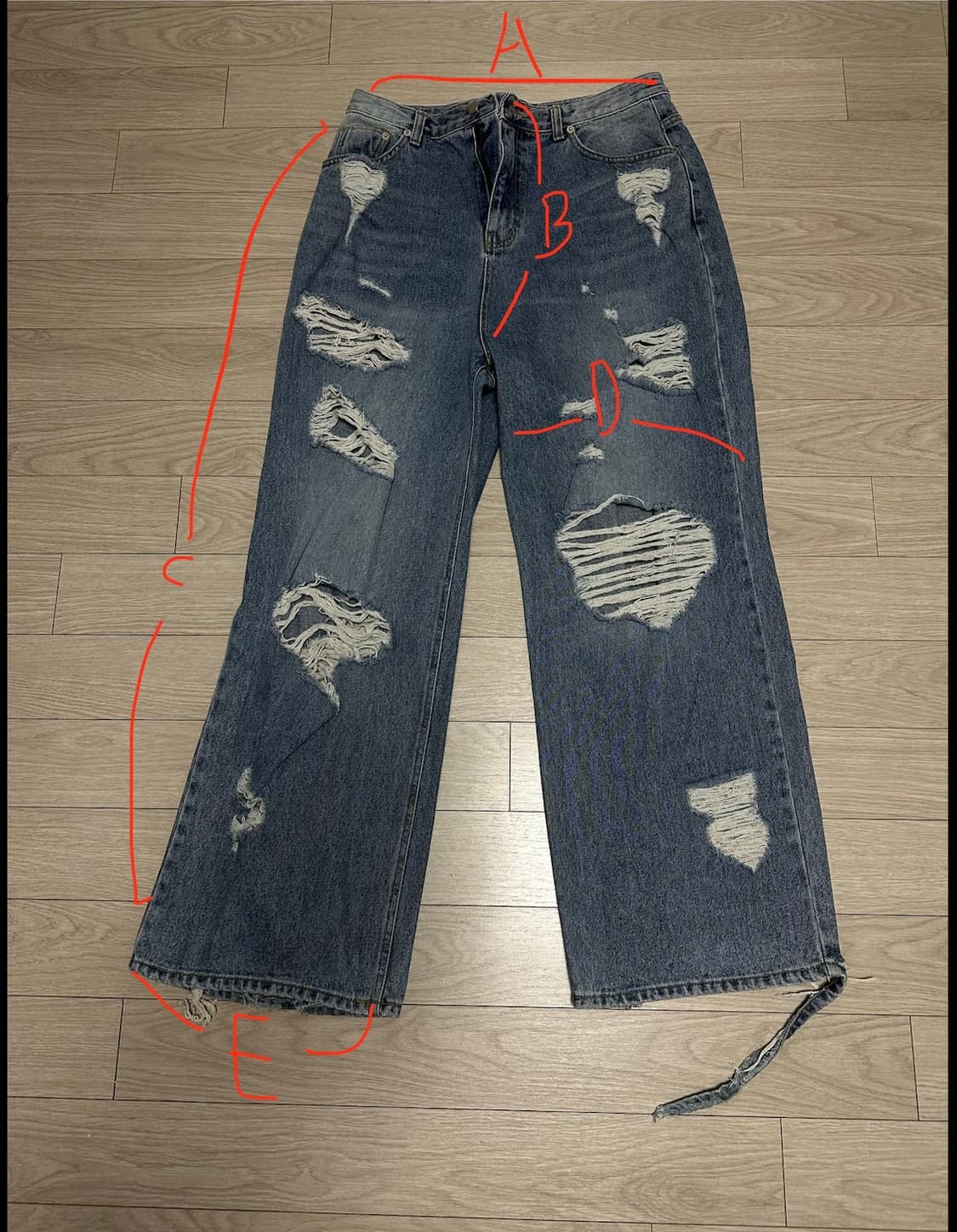 쇼미11 릴보이씻의 와이드 찢청  상품이미지4